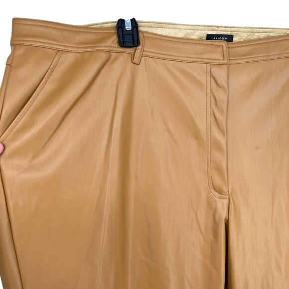 Halogen Faux Leather Pants Camel Brown Tan Size 24W NWOT - Picture 3 of 8
